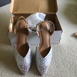 a new day Silver Embellished Pointed Toe Heels with Ankle Strap